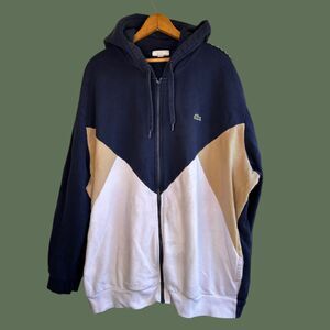 Lacoste IZOD Colorblock Zip Up Hoodie with Sleeve Taping